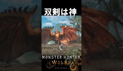 双剣が神武器だとわかる瞬間　　　　　モンハンワイルズ魅せプ【MHWs】Monster Hunter Wilds　＃shorts＃MHWs＃モンハンワイルズ