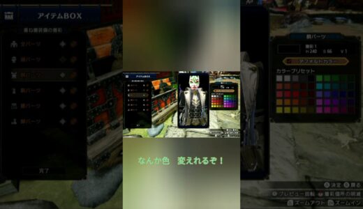 なんか服の色変えれるぞ!　#モンスターハンターライズ
