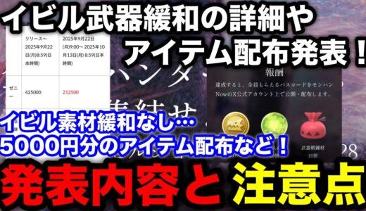【モンハンnow】次元変異イビルジョー実装記念の素材緩和内容と約5000円分のアイテム配布発表！内容を解説！【モンスターハンターNow/モンハンNOW/モンハンなう/モンハンナウ】
