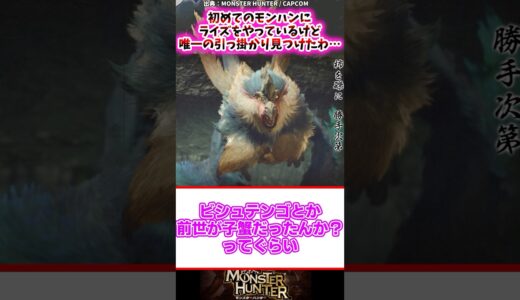 初めてのモンハンにライズをやっているけど唯一の引っ掛かり見つけたわ…【モンスターハンター反応集】 #モンハン #モンスターハンター #shorts