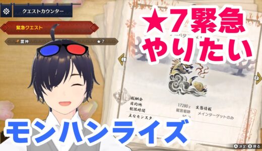 【モンハンライズ（Switch版）】引き続き集会所上位をやっていきます！【2025/10/19】