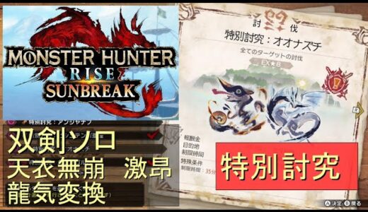 （Switch）モンスターハンターライズ　サンブレイク　ソロ討伐！！　特別討究　多頭（傀異克服オオナズチ、イヴェルカーナ）　VS　双剣のカナン（天衣無崩）　by　KANAN　（MONSTER　HUNT