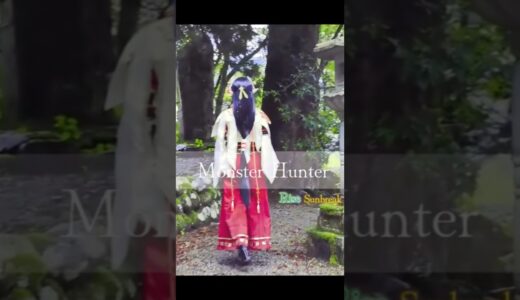 やっぱ和風いいよね　モンスターハンターライズのミノトさんでロケ撮影🍡#モンハン #mh #モンスターハンター #モンスターハンターライズ #ミノト #白川郷 #monsterhunter